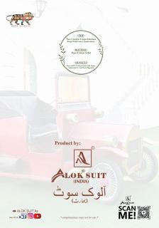 Alok suit bin saeed-15 ikat wholesale jam satin dress material